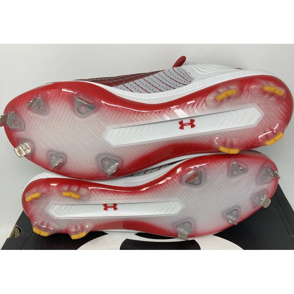 Under Armour‎ Harper 4 Low St Metal Baseball Cleats White Red Mens Size 14